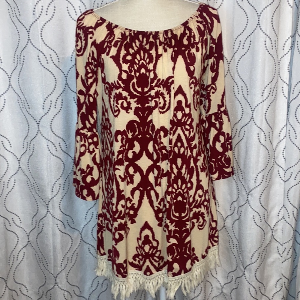 Yahada Boho Mini Dress with Fringe